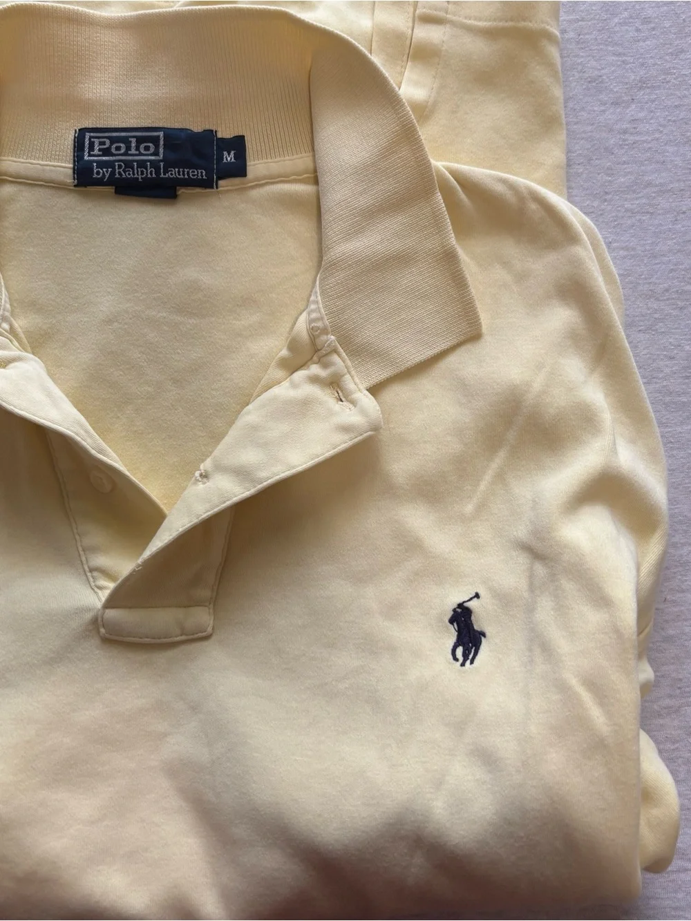 Vintage Polo Ralph Lauren Sunny Yellow Pony Polo Shirt Men’s M Preppy